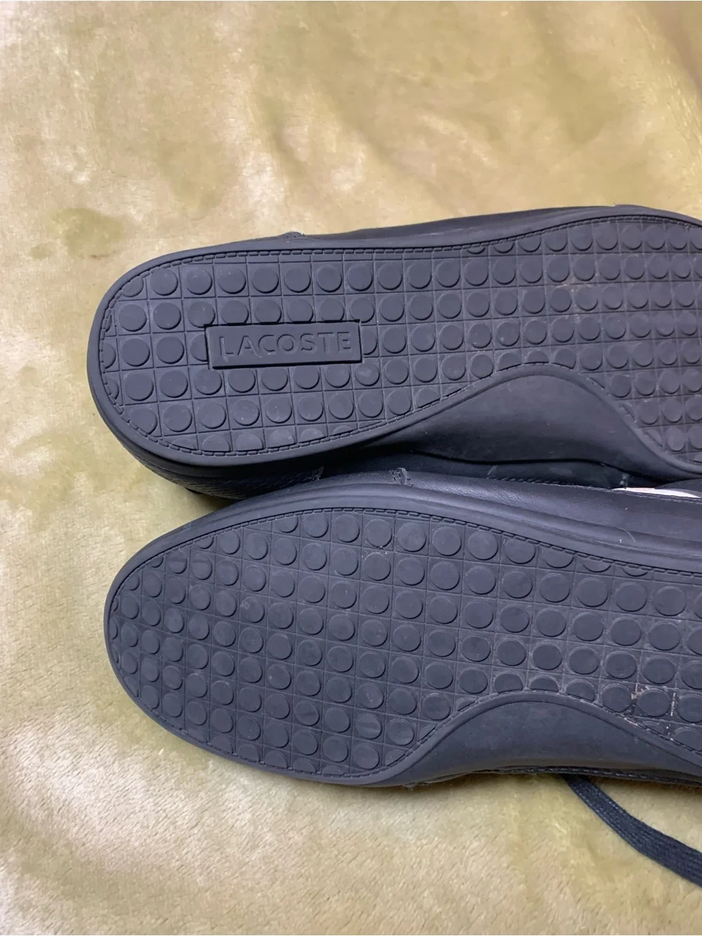 Lacoste Black Leather Low-Top Sneakers with Gold Accents